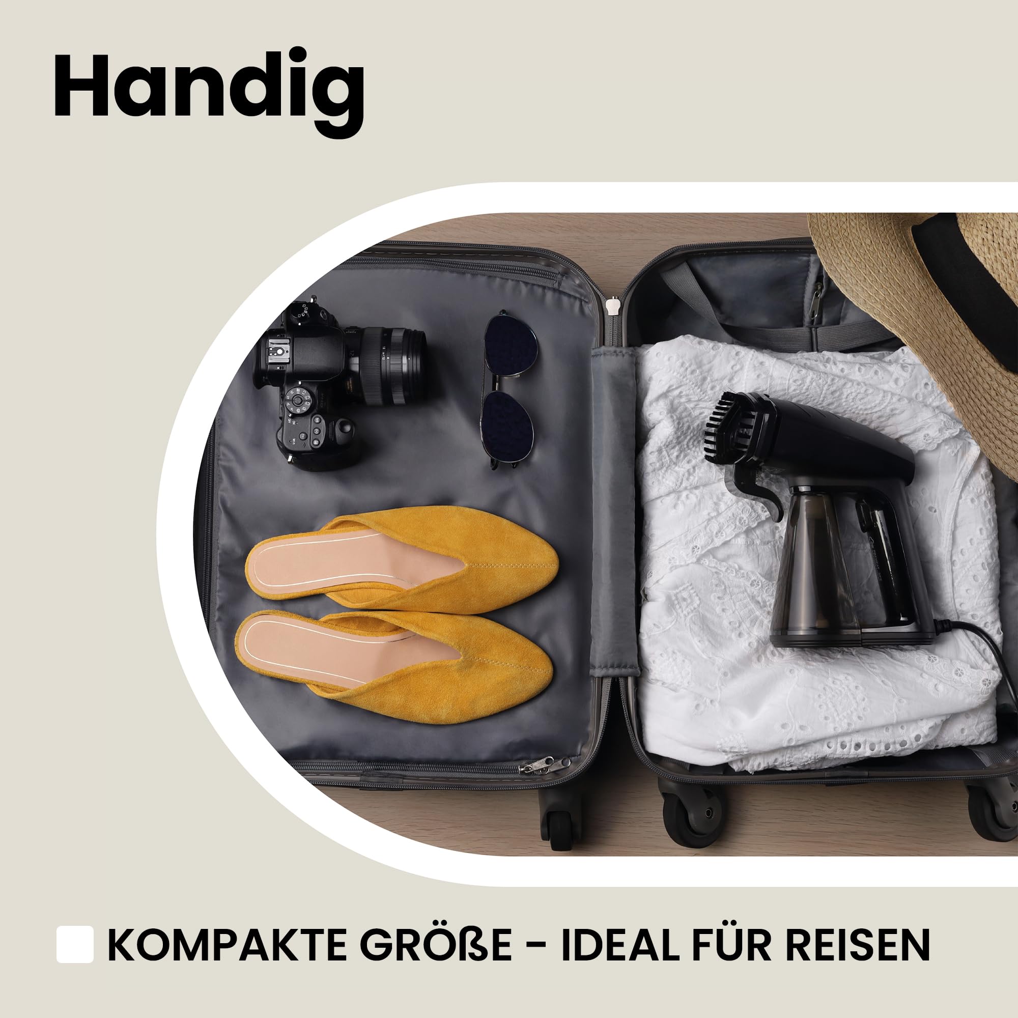 ZEEGMA Handig Steamer Dampfglätter, Dampfbügeleisen Dampfer für Kleidung, Sicherheit für alle Stoffe, Starker Dampf, Spezialbürstenaufsatz für dickere Stoffe, 1600 W