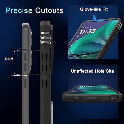 Miniatura 6 de DEERLAMN Funda Compatible con Moto G Stylus 5G 2025 Cubierta Deslizante Integrada para Cámara + Protector de Pantalla (1 Paquete), Soporte de Anillo
