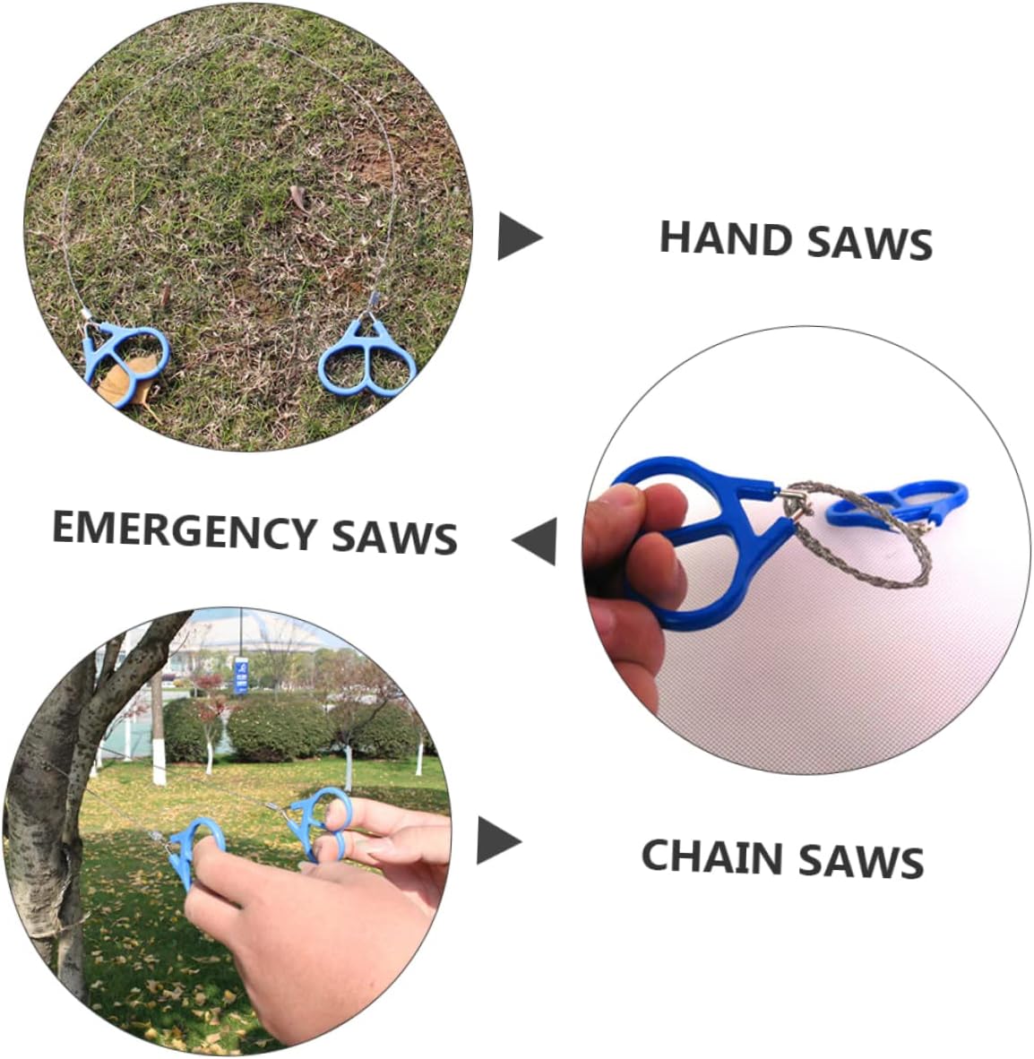VICASKY Portable Stainless Steel Wire Saw 2PCS Camping Wire Saw for Outdoor Survival Lightweight Manual Fretsaw for Hiking Backpacking and Emergency Use