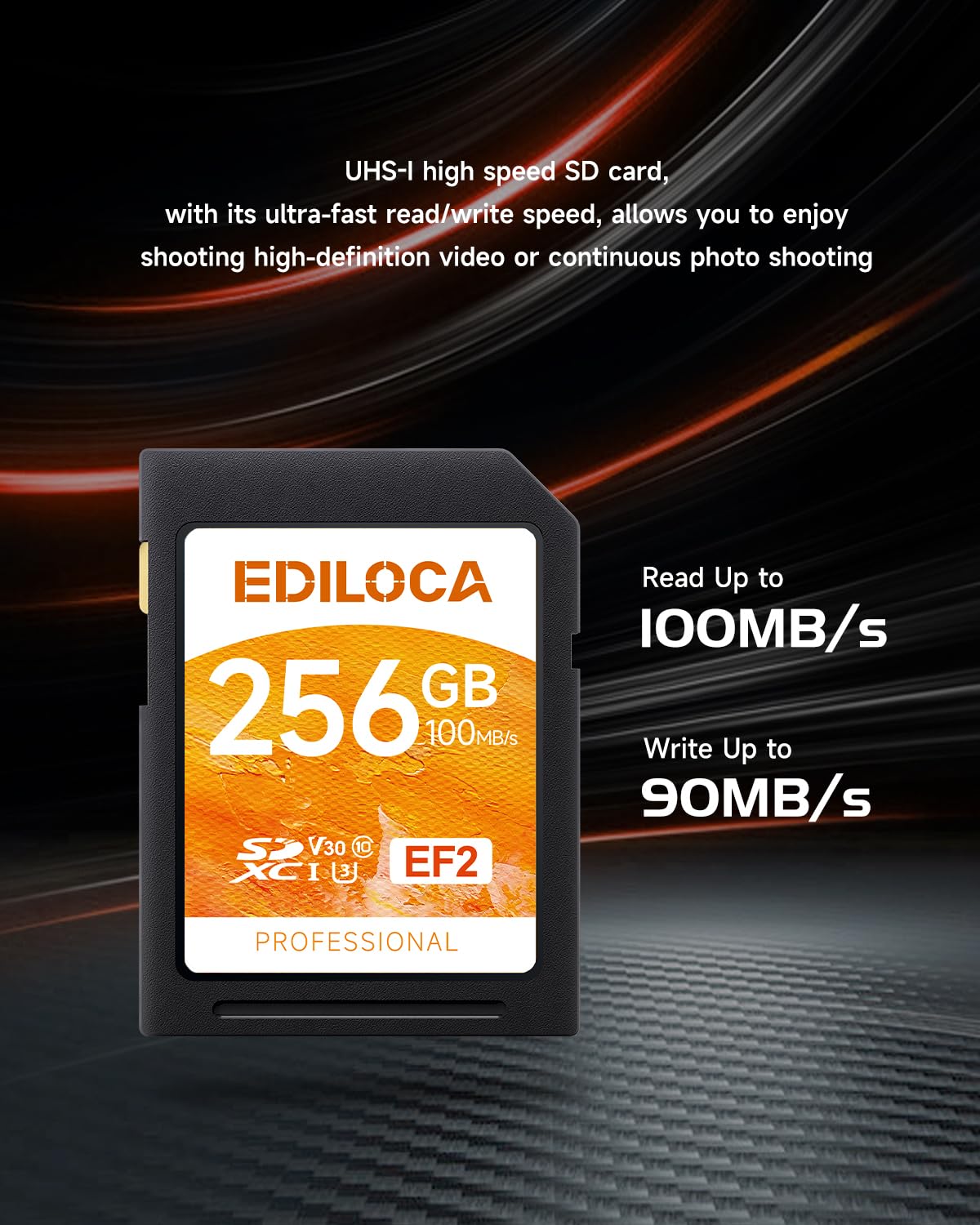 Amazon | Ediloca EF2 256GB SDカード UHS-I Class10 U3 V30 高速 最大