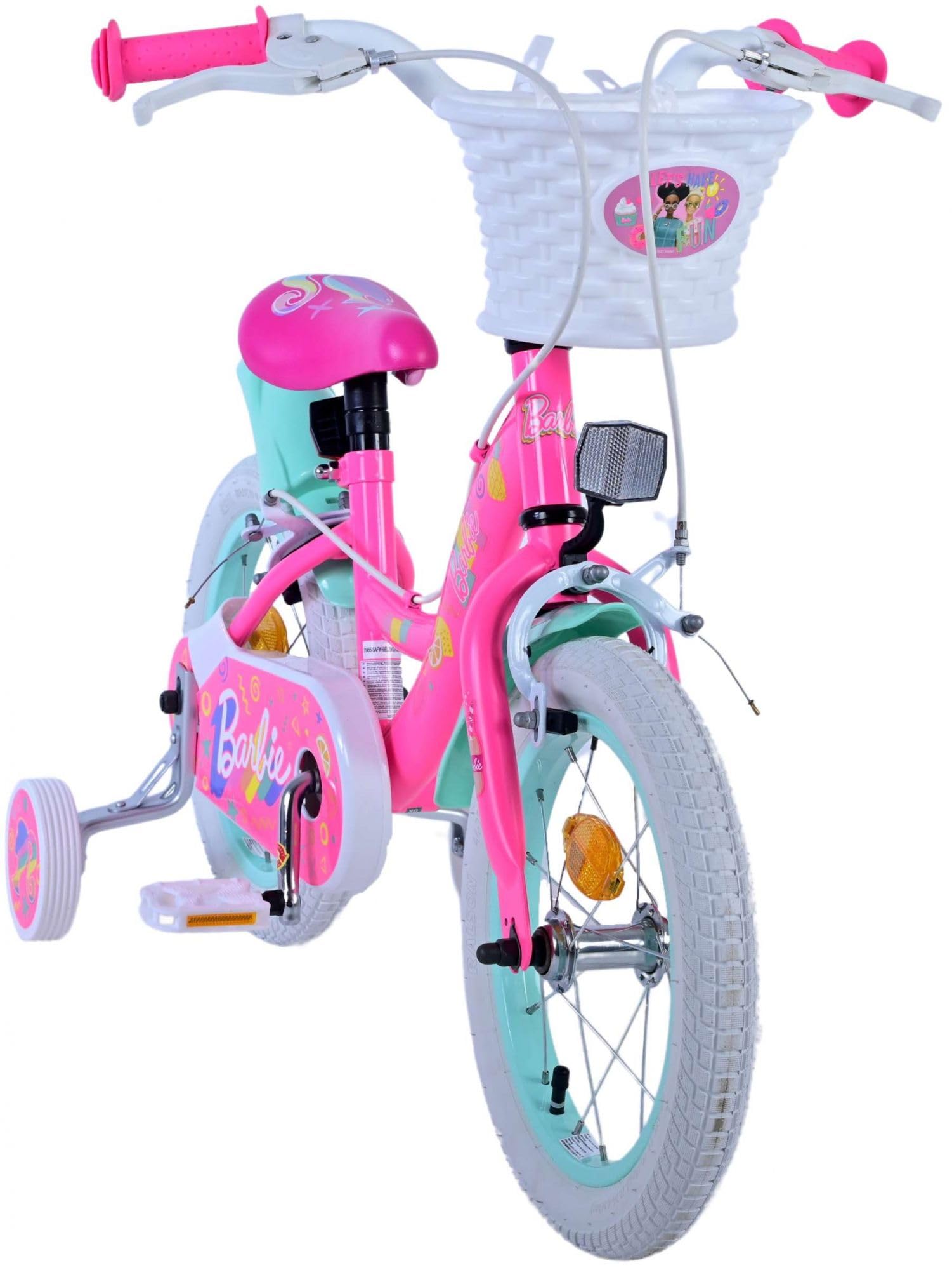 Volare Vélo Barbie pour enfant - Fille - 14" - Rose - Freins à deux mains