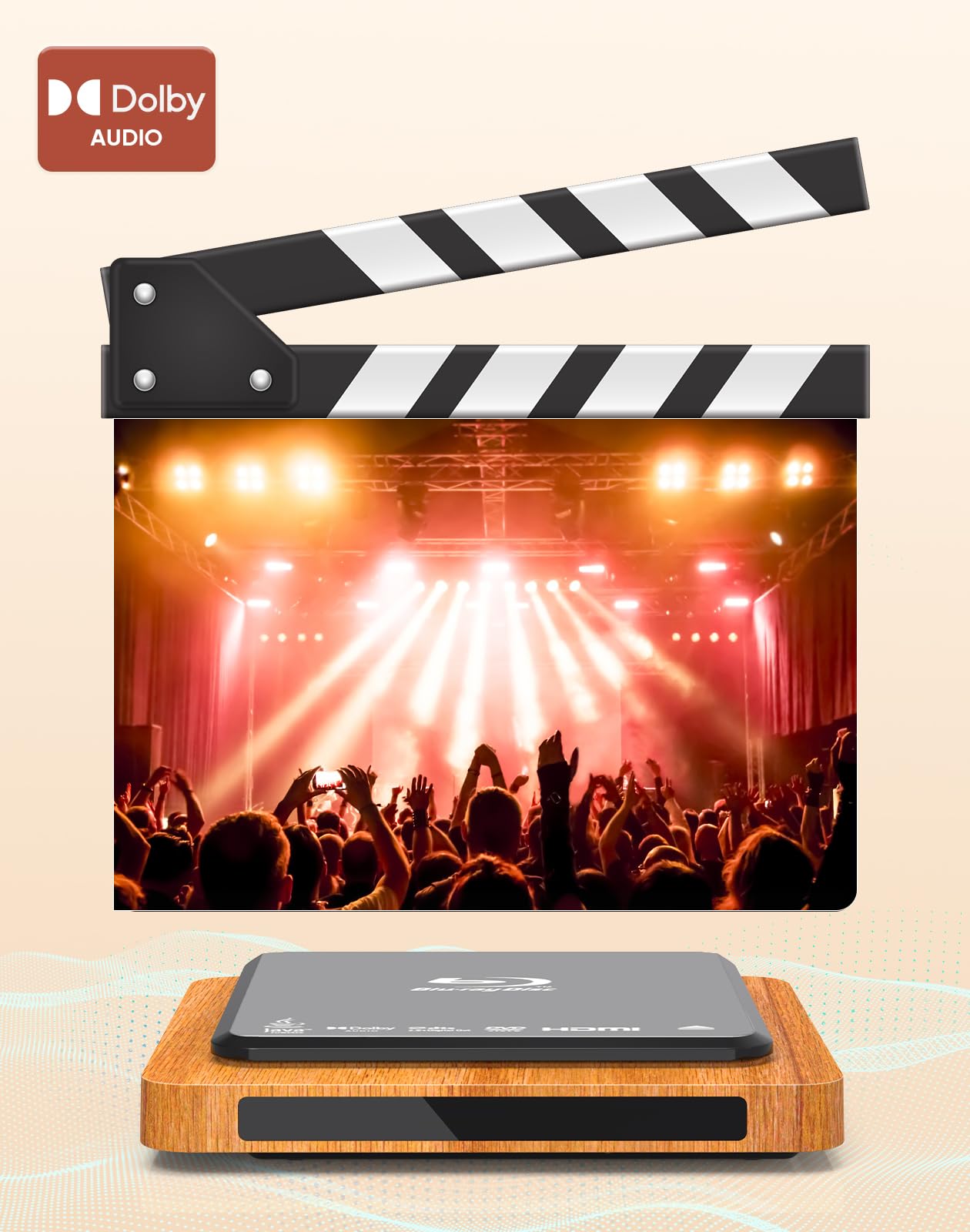 Blu Ray Player 1080P Full HD, Region B/2 Blu-ray & All Region DVD Player, Dolby Audio, HDMI/AV/USB, PAL/NTSC, HDMI & AV Kabel, kompakter DVD Blu-ray Player für TV & Heimkino