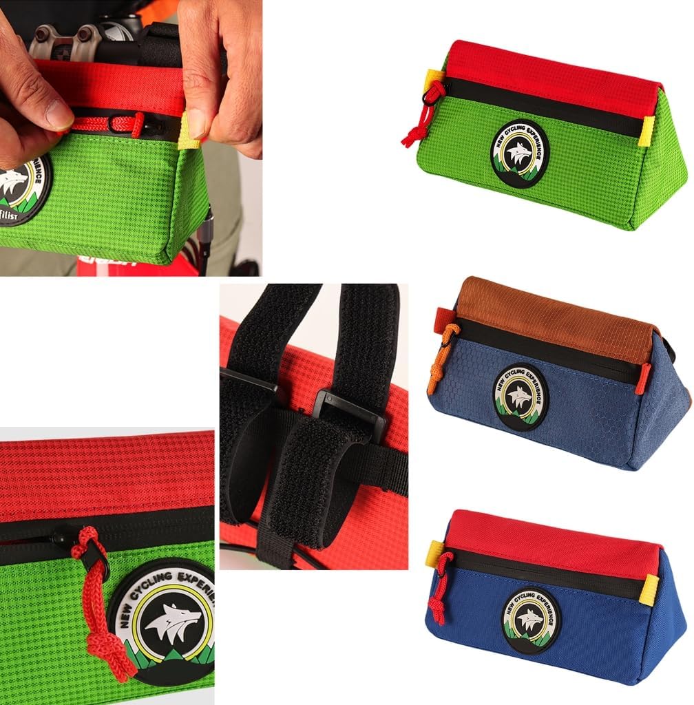 1L Water-Repellent Triangle Bike Handlebar Bag Blue, Childrens Bicycles Handlebar Bag Bike Front Basket Pack for Kids Bicycles/Scooter/Tricycle