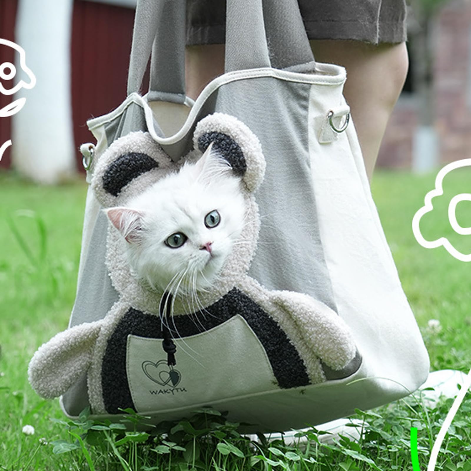Bolsa transportadora de Lona para Mascotas con diseño Abierto para Perros pequeños y Gatos, Bolso de Hombro para fácil Transporte, Salidas diarias, transportadores para Gatos