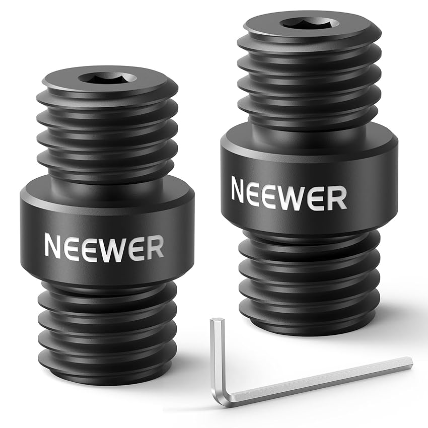 NEEWER Connettore per 15mm Rod, 2 Pezzi, Connettore M12x1,5 per Asta di Estensione da 15mm su Shoulder Rig e Video Rig, Solo per Aste da 15mm in Lega di Alluminio NEEWER, SR020