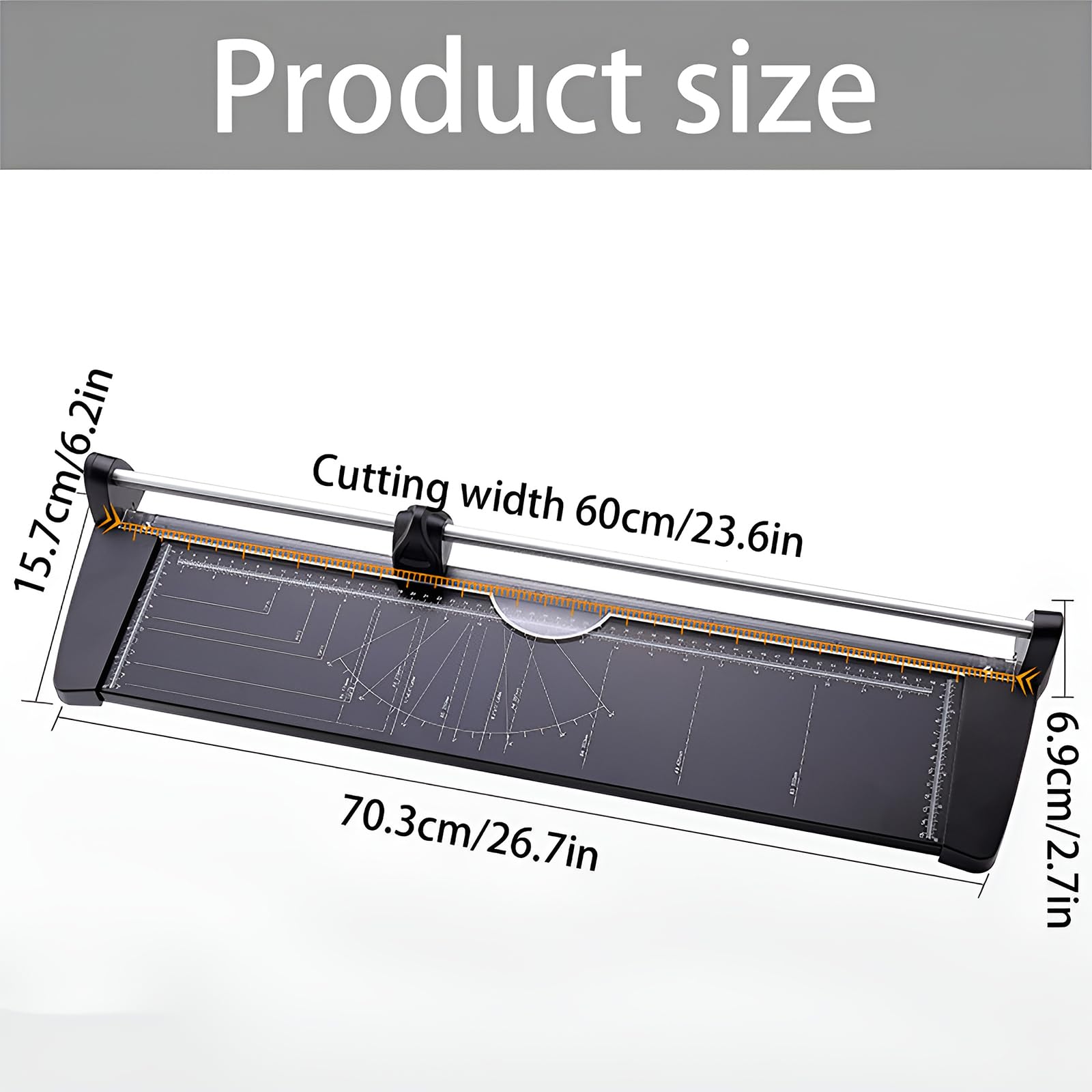 Wytrzymała przemysłowa gilotyna do papieru | szerokie łóżko tnące 600 mm (24 cale) do formatu A2, A3, duży format, precyzyjny trymer do druków, szkół i studiów D