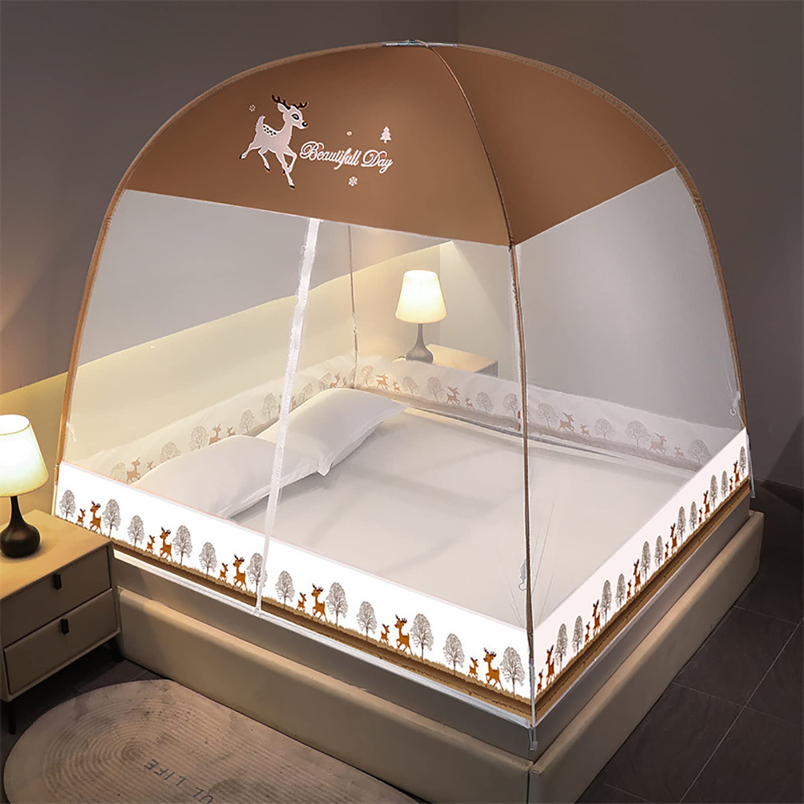 Portable moustiquaire Pop up dôme lit auvent Filet Rideaux Pliable moustiquaire Camping Voyage en Plein air Maison,A,1.2M