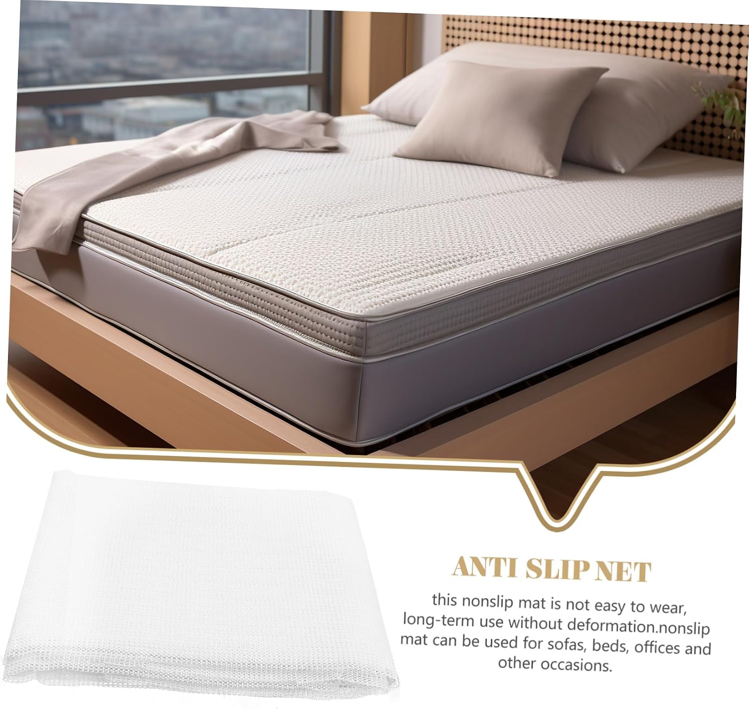 BESTOYARD Multipurpose Non Slip Rug Pad PVC Anti-Skid Gripper for Sofas Beds Offices Comfortable Non-Slip Cushion for Home Safety