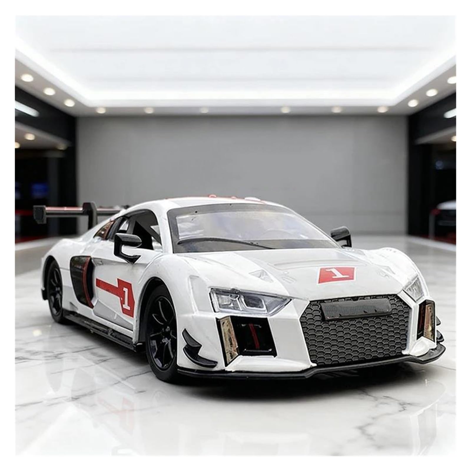 Audsni White Die-Cast Diecast Car Model For Audi R8 For Lms Supercar Diecast Model Car