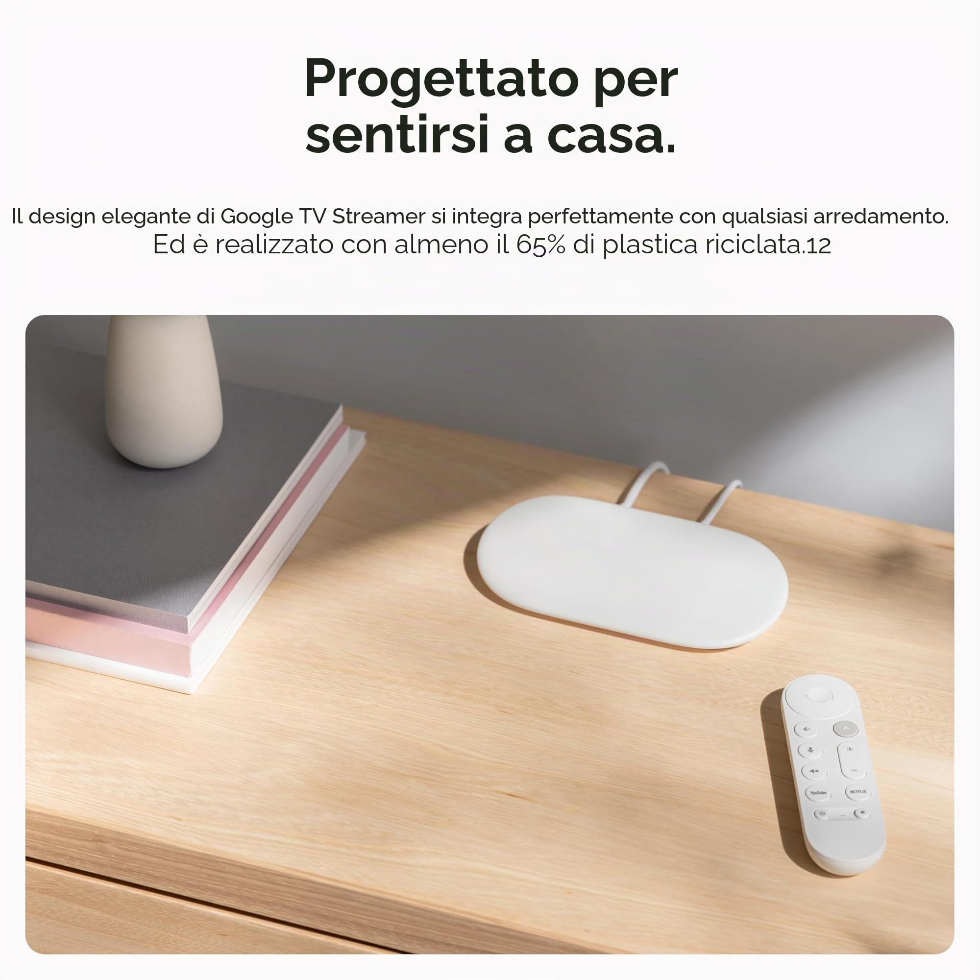 Google Streamer TV 4K - Trasmissione veloce di intrattenimento sulla TV con telecomando di ricerca vocale - Guarda film, spettacoli, spettacoli dal vivo e Netflix in 4K HDR