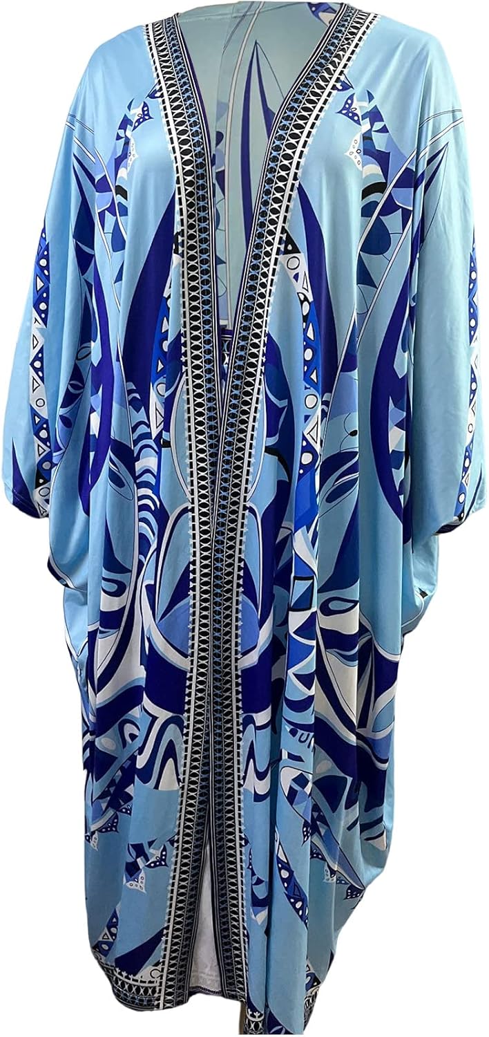 2 Piece Outfits for Women Sexy Beach Cover Up Shorts Set Open Front Long Cardigan - Image 5