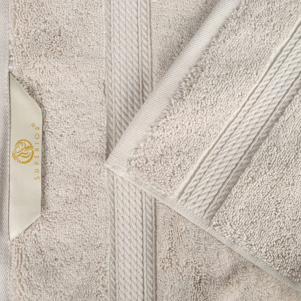 Superior - Set di Asciugamani, Cotone Egiziano, Pietra, 900 g, 3 Pezzi