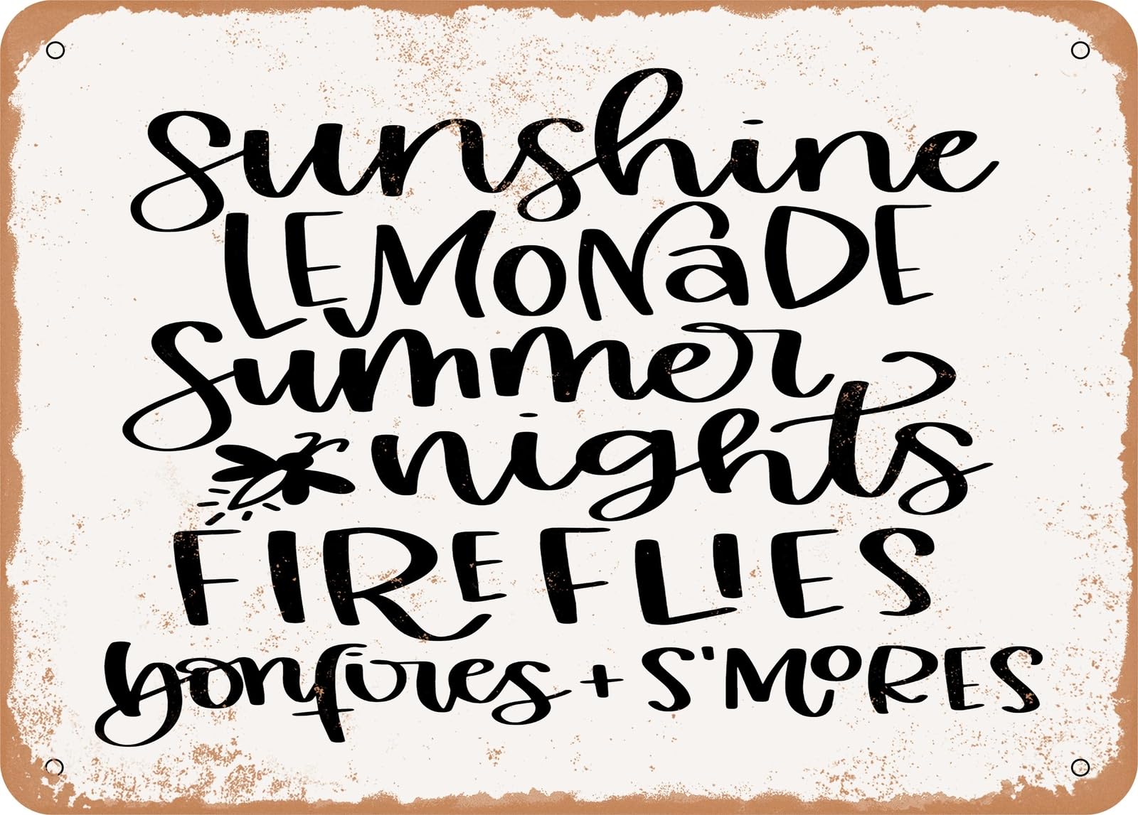 Miaomansenstore Metal Sunshine Lemonade Summer Nights Fireflies Bonfires Smores - Vintage Look Sign Home Decor