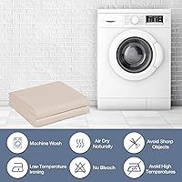 Vista 9 de Lavisun Paquete de 2 sábanas planas, sábanas planas de calidad de hotel, sábanas de microfibra cepillada, sábanas a granel para masaje, hogar, Beige