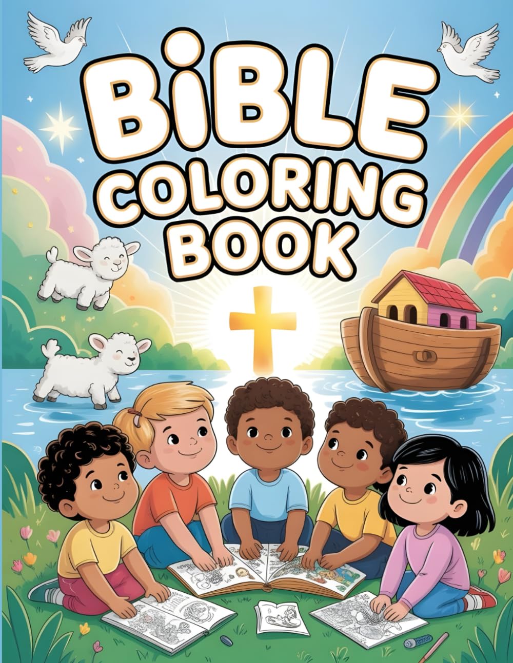 BIBLE COLORING BOOK: A Fun Christian Coloring Book for Kids Ages 4–8 - Easy Bible Story Pages for Creative Faith-Based Learning