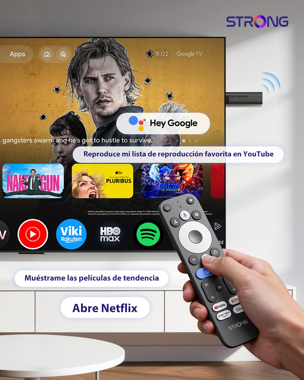 STRONG Leap-Nova-X – TV Stick 4K UHD, 2 GB RAM + 32 GB Memoria, Dolby Vision, HDR10+, Dolby Atmos, Wi-Fi 6, Asistente de Voz, Android 14, HDMI 2.1, Streaming de Más de 5000 Apps — view 7