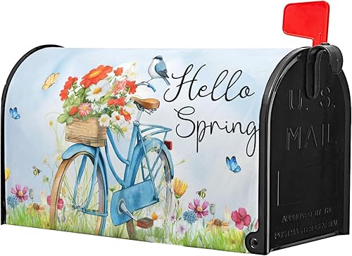 Miniatura 185 de Winter Cardinal Birds - Funda magnética para buzón, tamaño estándar de 25.5 x 21 pulgadas, diseño de pájaros rojos navideños para buzón