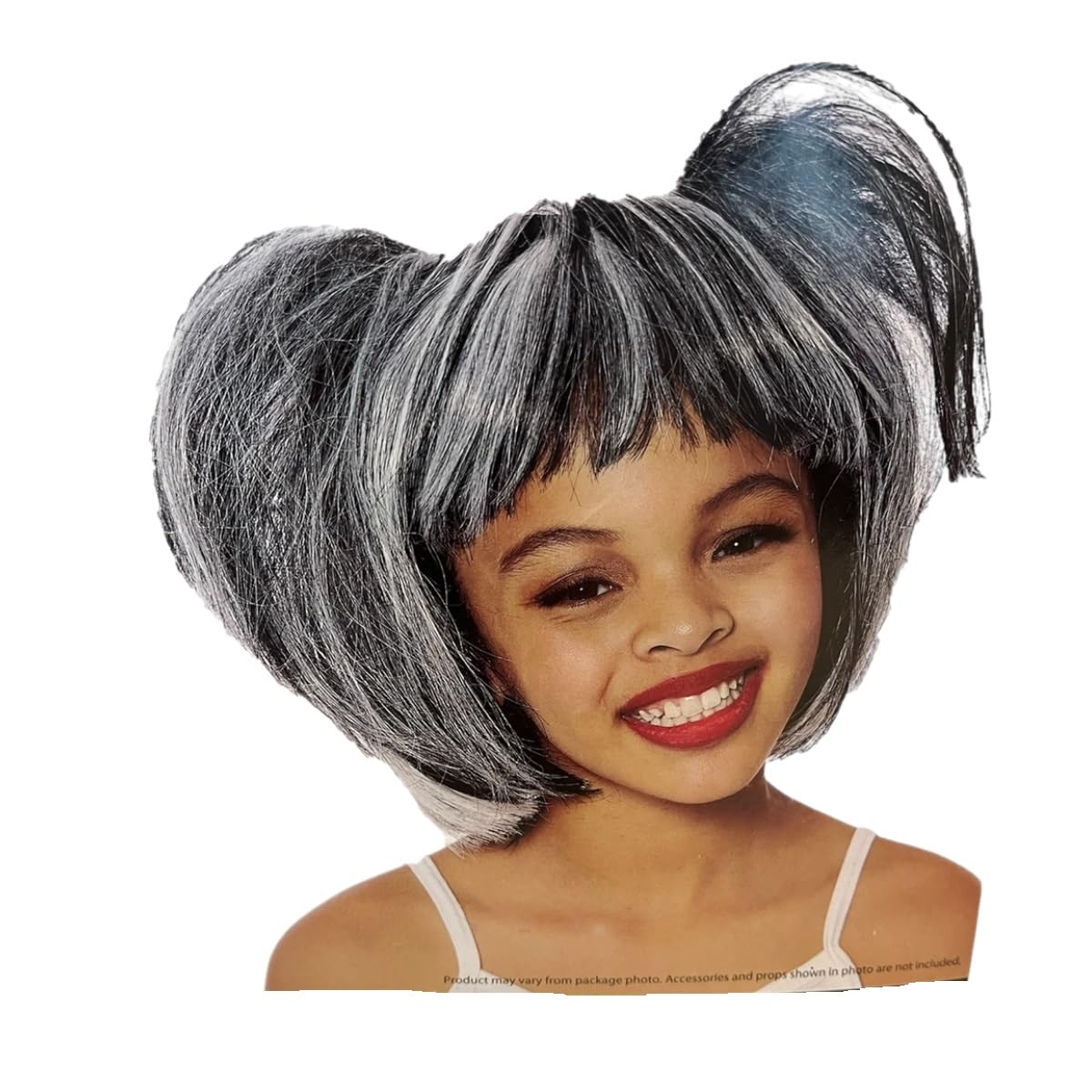 5 STAR BUYER RATED Kids' Halloween Wig - Pigtail Wig, Grey Black (One Size fits most, ages 8+)