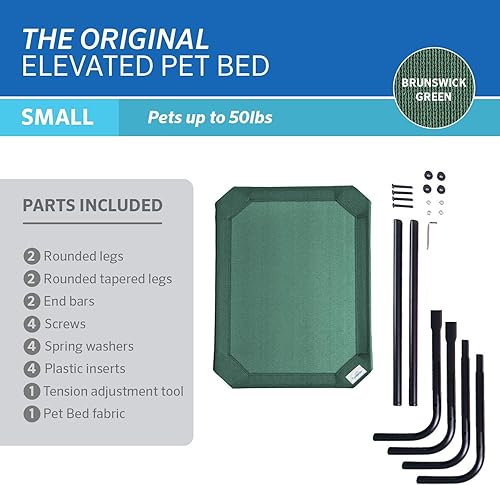 Vista 78 de Coolaroo Cama elevada y refrescante para mascotas, tamaño mediano, verde oscuro (Brunswick)