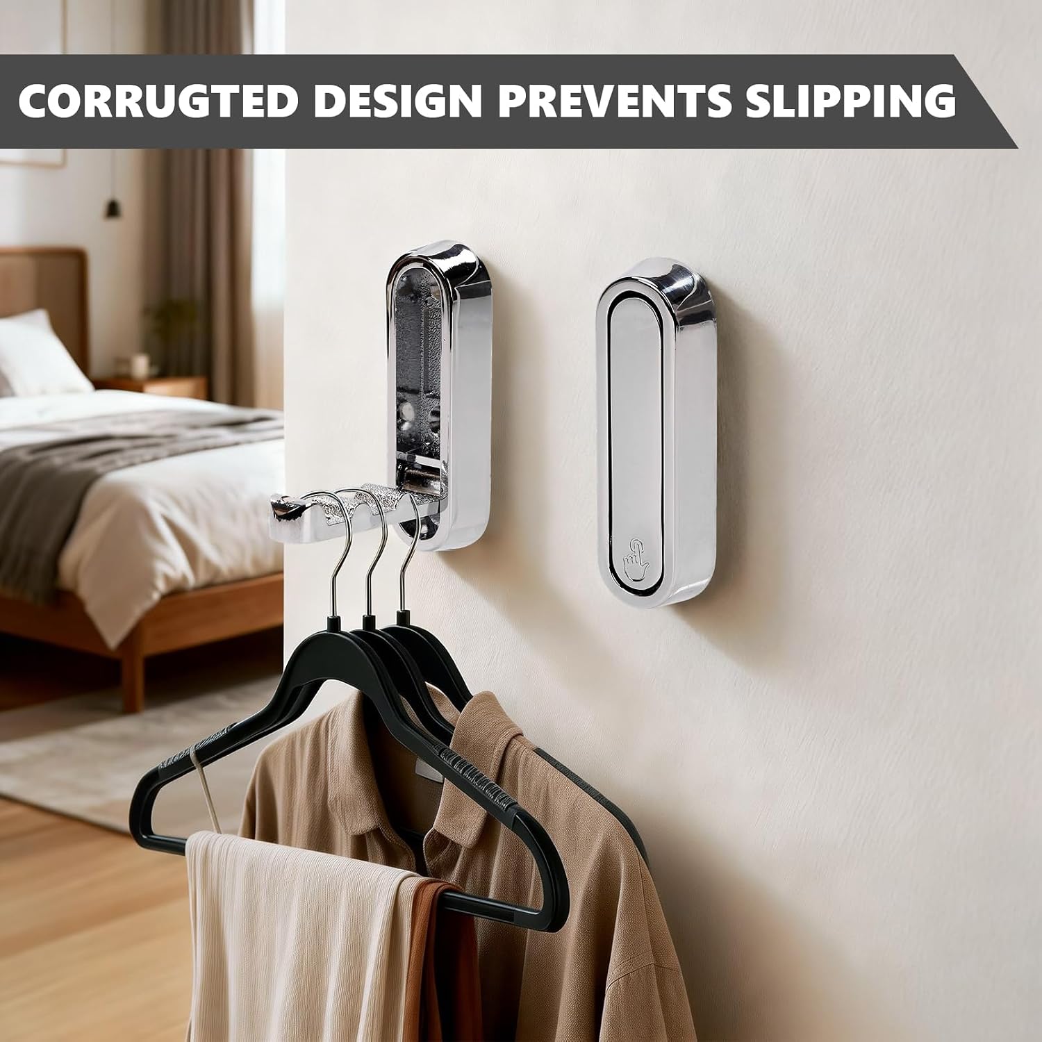 Folding Coat Hooks 4 PCS Foldable Wall Hooks Heavy Duty Foldable Hook for Bathroom Towel Hooks Robe Hooks Wall Mounted for Hanging Chroming
