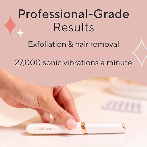 Miniatura 5 de Finishing Touch Flawless Dermaplane Glo Sonic - Exfoliante facial iluminado, maquinilla de afeitar eléctrica vibratoria para dermaplaning,
