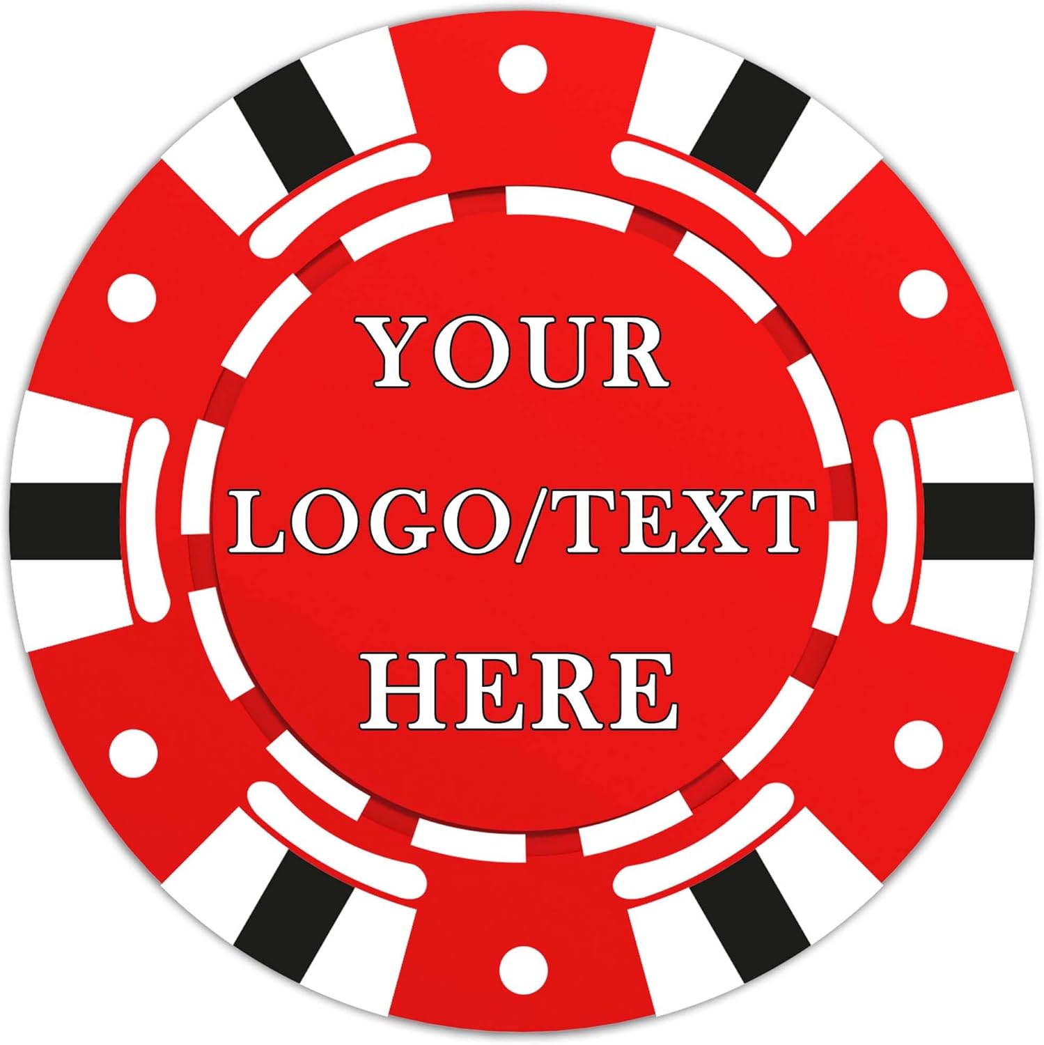 100Pcs Custom Poker Chips, Personalized Plastic Drink Chips, Full-Color Printed with Your Text & Logo, Beer Tokens for Bars, Casino Nights, Weddings, Parties, Business Events