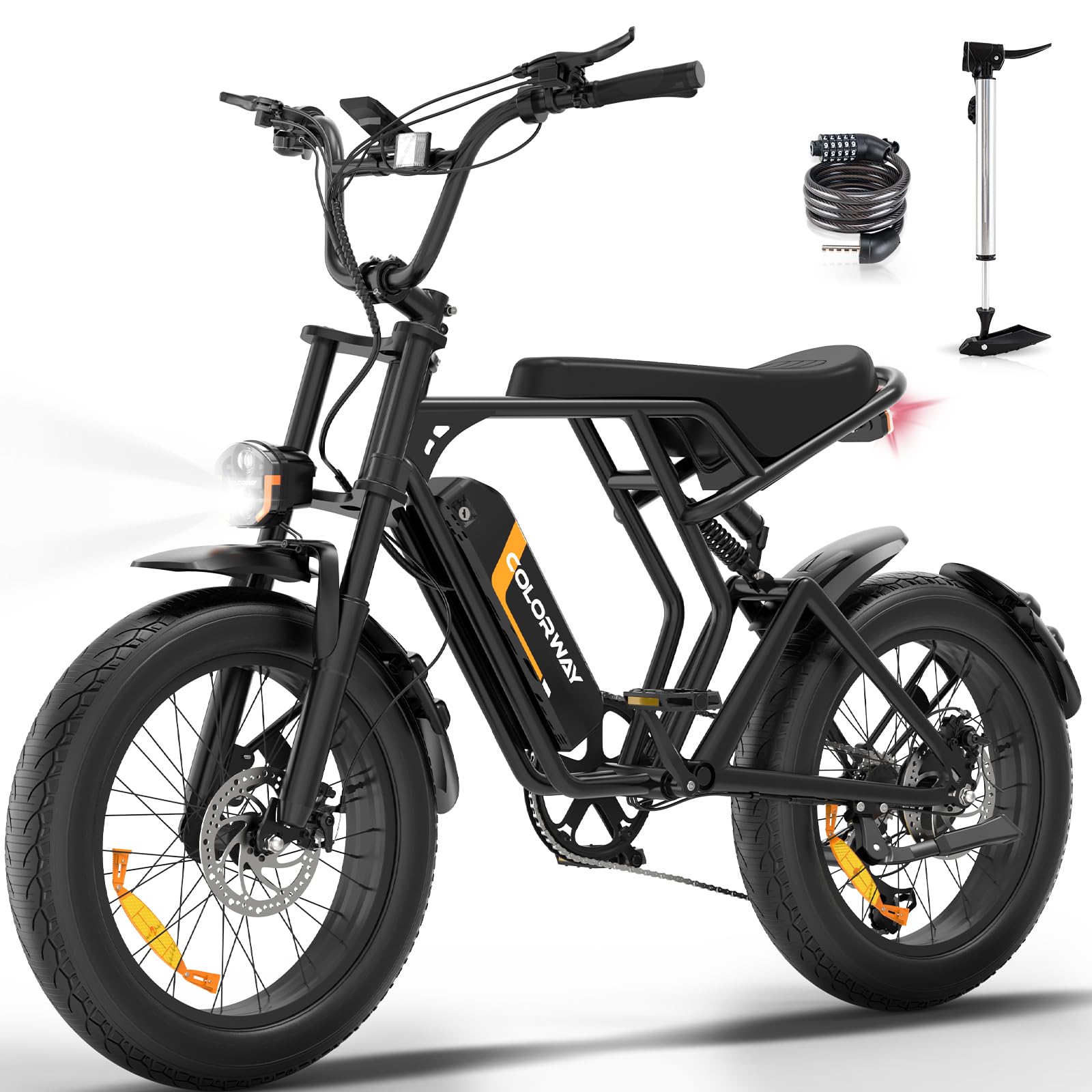 COLORWAY Vélos électriques, EBIKE Tout Terrain de 20 Pouces avec Pneu 4.0 Fat, avec Moteur 250W et Batterie 48V 15Ah, ebike à Moteur Puissant pour Adulte Unisexe.