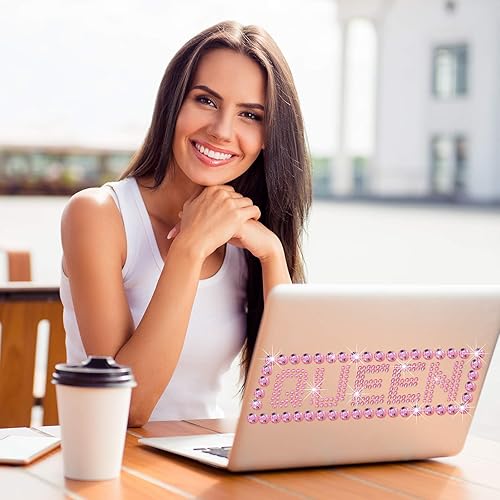 Miniatura 4 de Zonon 6 hojas de calcomanías de letras con purpurina, 26 letras autoadhesivas del alfabeto, para arte y manualidades (rosa)