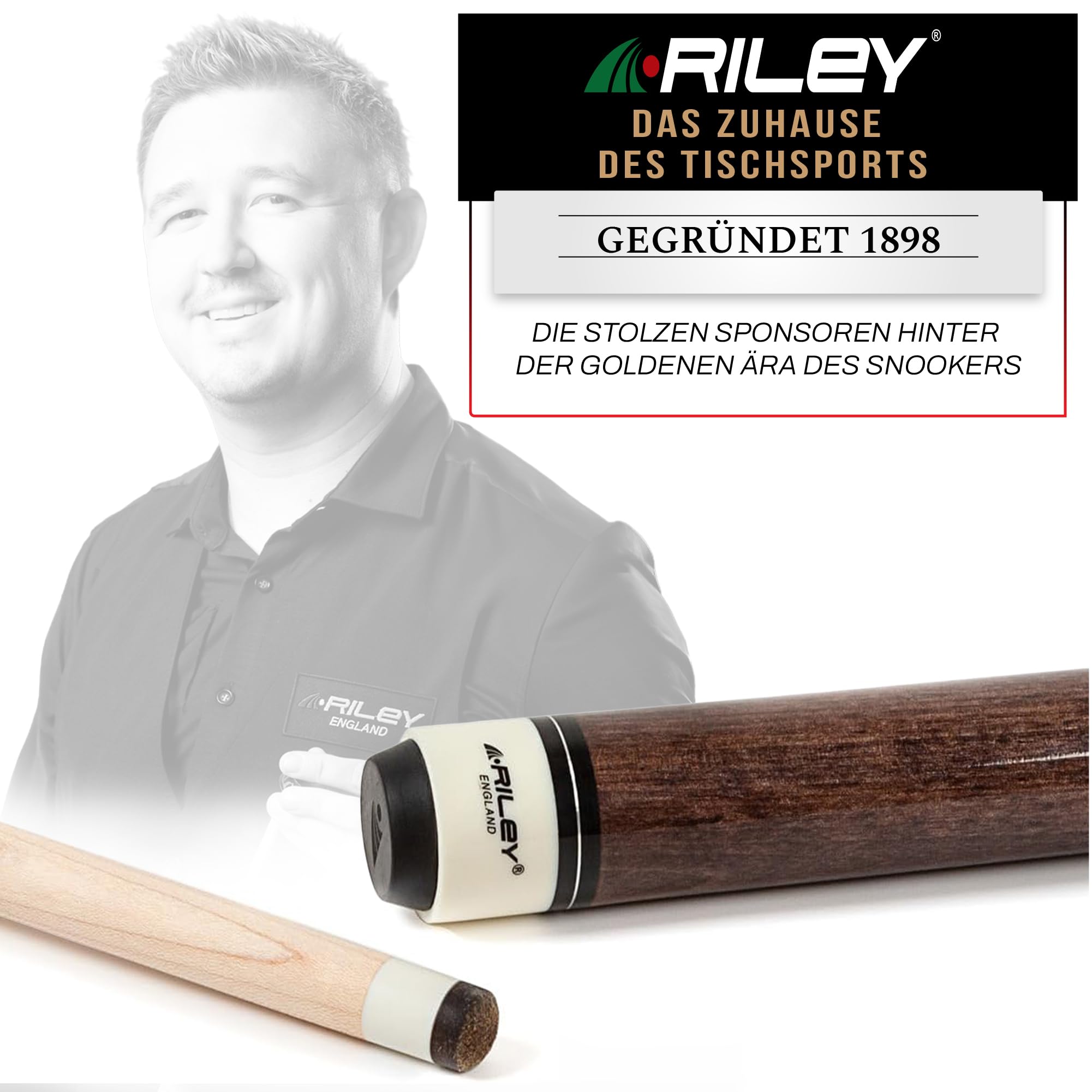 Riley Amerikanischer Billardqueue mit Kunstleder-Griffabschnitt, 58 (147 cm), 13 mm Spitze