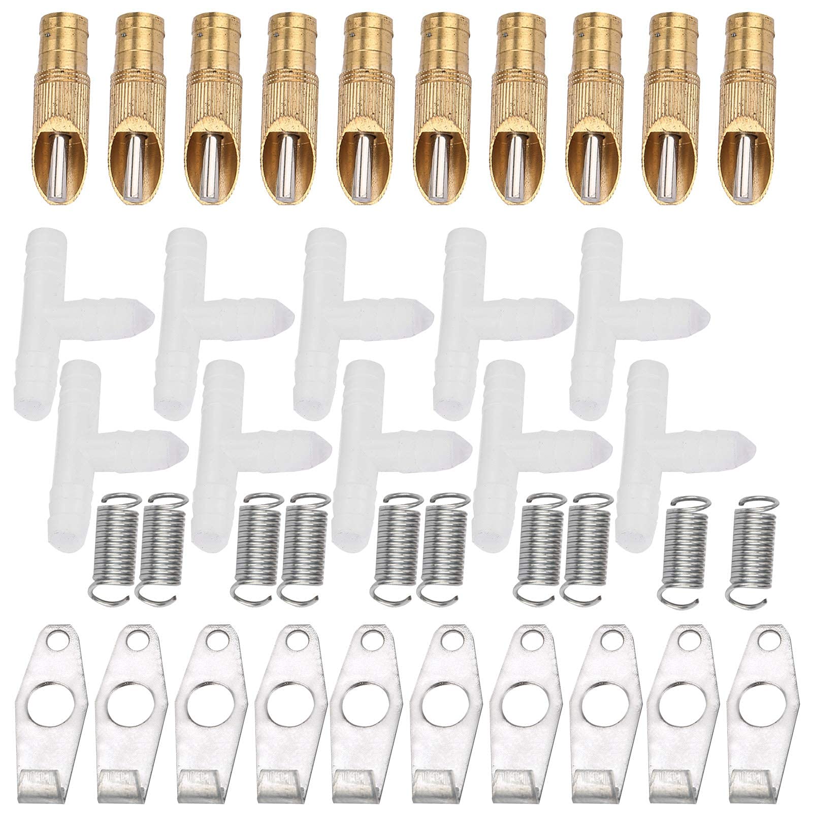 Garosa 10 Pieces Automatic Rabbit Water Feeder, Stainless Steel Nipple Drinker for Rabbit Bunny(#1)