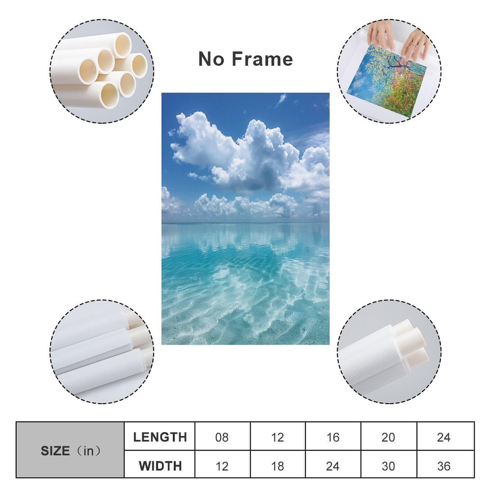 Amazon.co.jp: 永遠の一頁 水平線に綴じられた光の経 絵画 アート