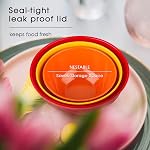 Mixing bowl set with lids, 6 piece melamine nesting bowl set for pasta baking salad mixing, set of 3, three colours,