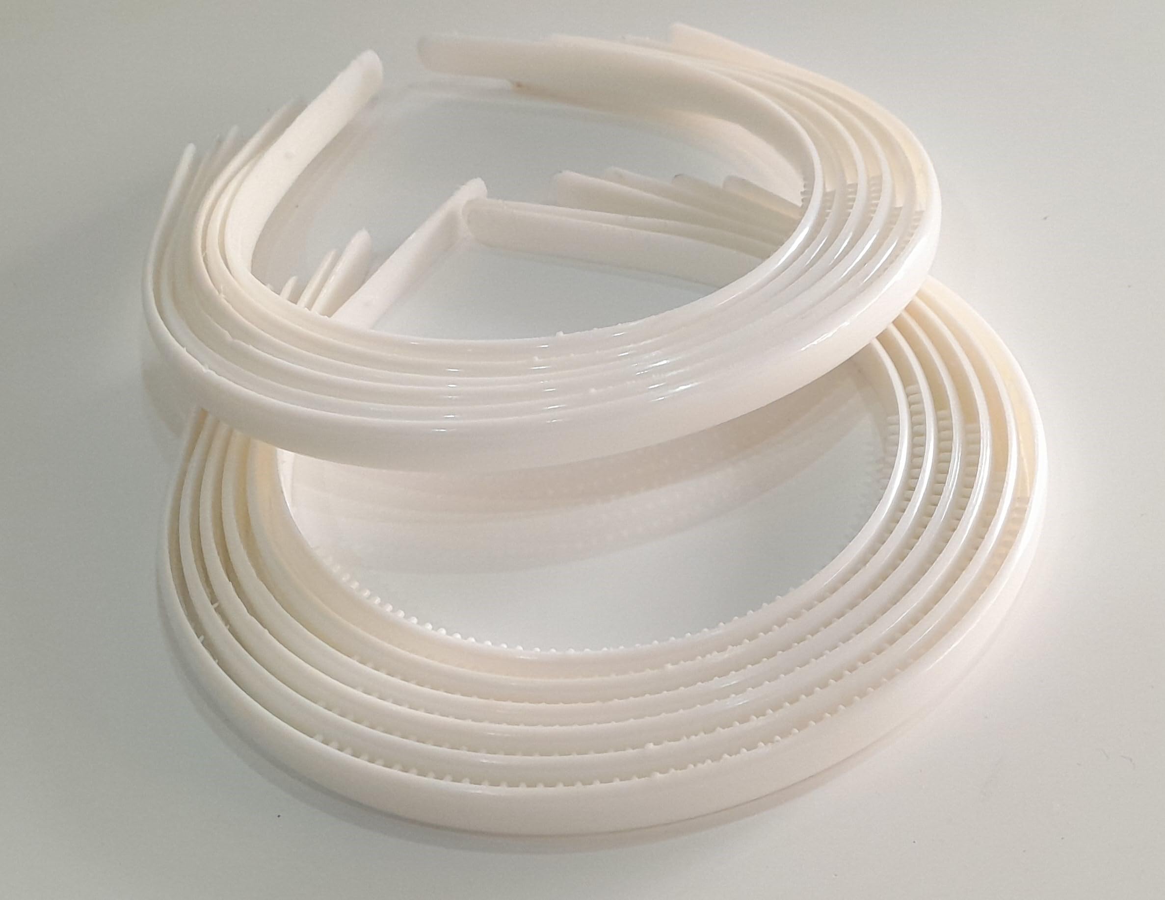 H2T- DIY- Set of 12 Plastic Hairband in 10mm & 3 Colours (Red,Black & White) (White)