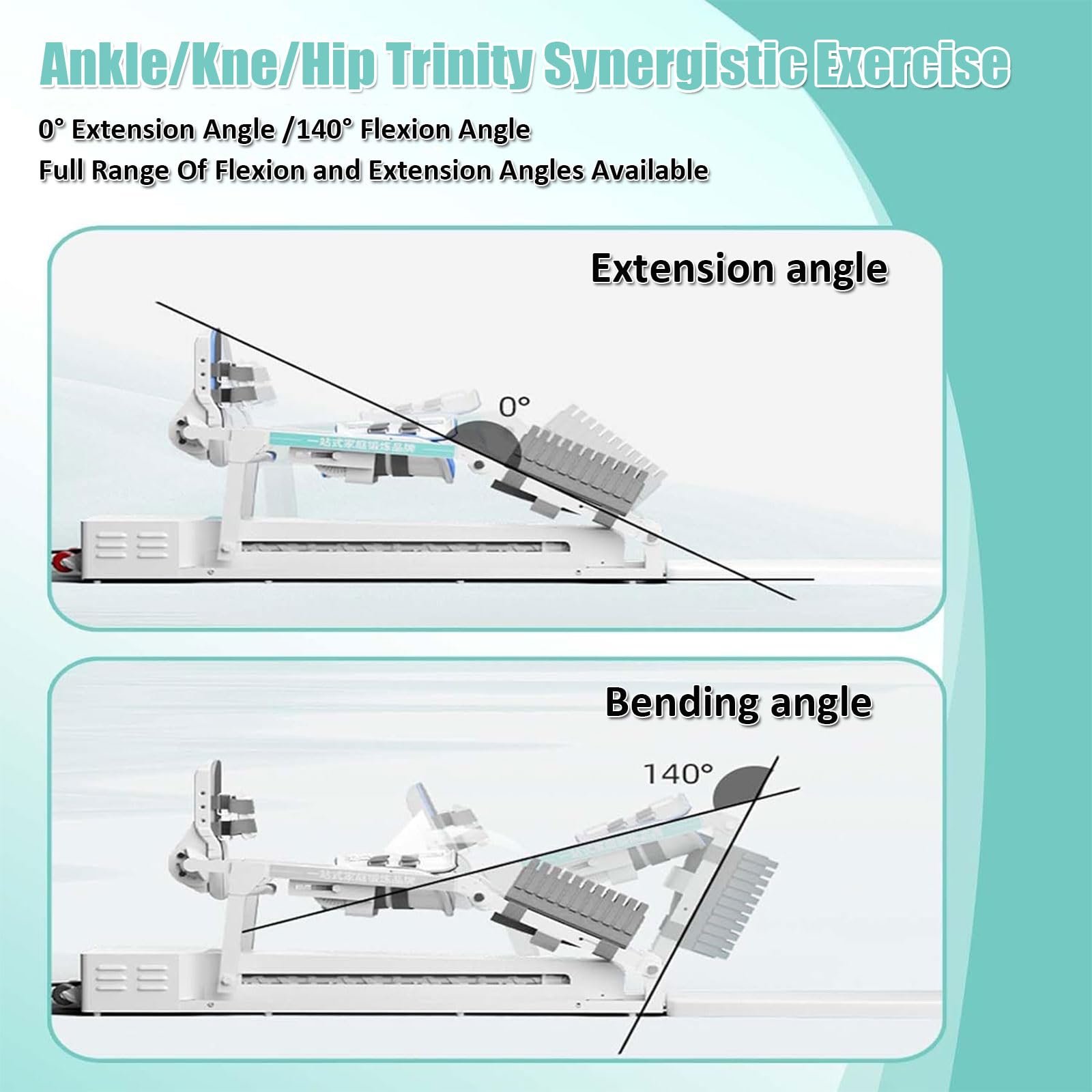 Trainer Elettrico per la Riabilitazione del Ginocchio, Dispositivo di Allenamento per Caviglia, Ginocchio e Anca, Macchina CPM 0-140° per Fisioterapia Fratture e Stretching