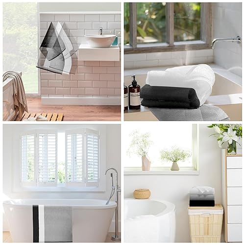 Miniatura 6 de Toalla de ducha exfoliante de 3 piezas, esponja africana, paño de lavado japonés, esponja exfoliante facial, esponja exfoliante corporal para