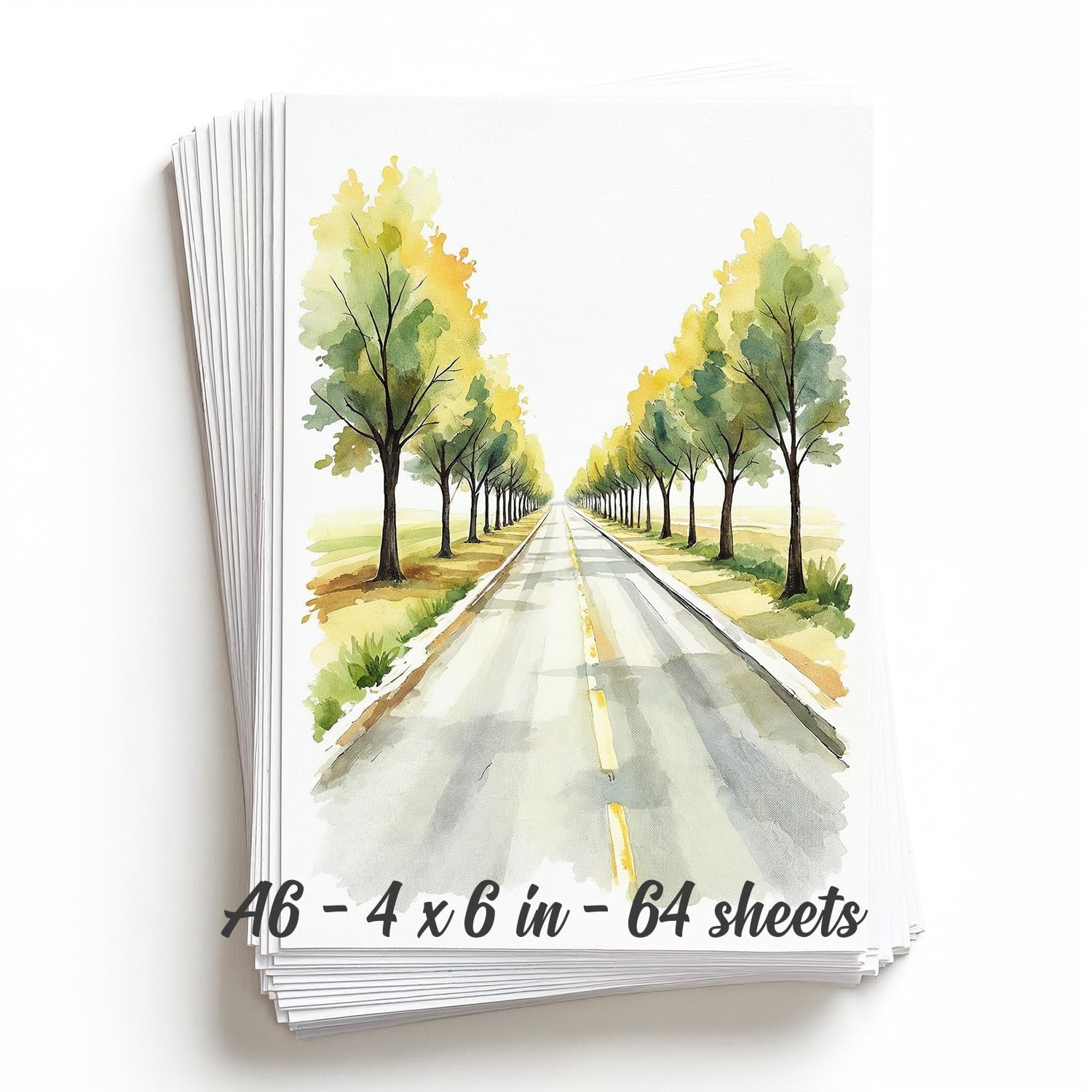Watercolor Paper Pad, A6 Size, 140lb 300gsm, 100 Percent Cotton, 64 Sheets