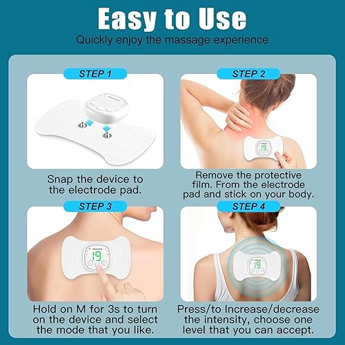 Miniatura 9 de Unidad TENS Inalámbrica - 6 Modos 19 Intensidades con Pantalla, Dispositivo TENS Portátil - Estimulador Muscular TENS para Alivio del Dolor de