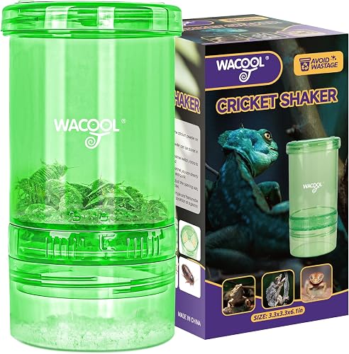Cricket Calcium Powder Mixer for Reptiles, Cricket Feeder with Calcium for Reptiles, Reptile Calcium Duster Cricket Food for Reptile Bearded Dragon Gecko Terrarium Tank Accessories