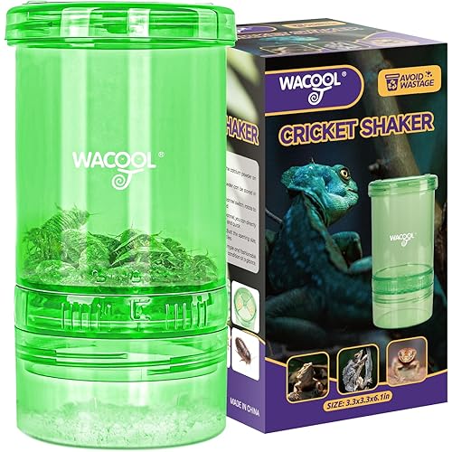 Cricket Calcium Powder Mixer for Reptiles, Cricket Feeder with Calcium for Reptiles, Reptile Calcium Duster Cricket Food for Reptile Bearded Dragon Gecko Terrarium Tank Accessories