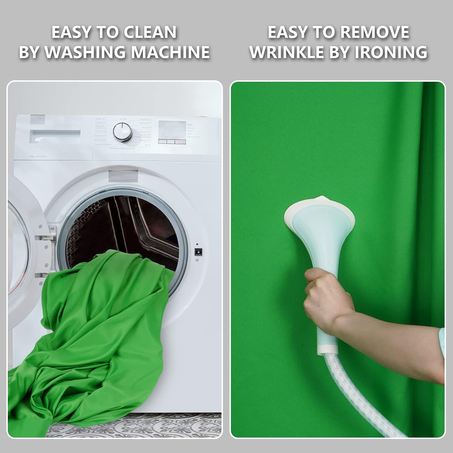 WENMER 6x9FT Green Screen Backdrop Background, Green Backdrop for Photography, Chromakey Greenscreen Background with 4 Clips Polyester Fabric Photo Backdrop for Video Studio YouTube Gaming Streaming