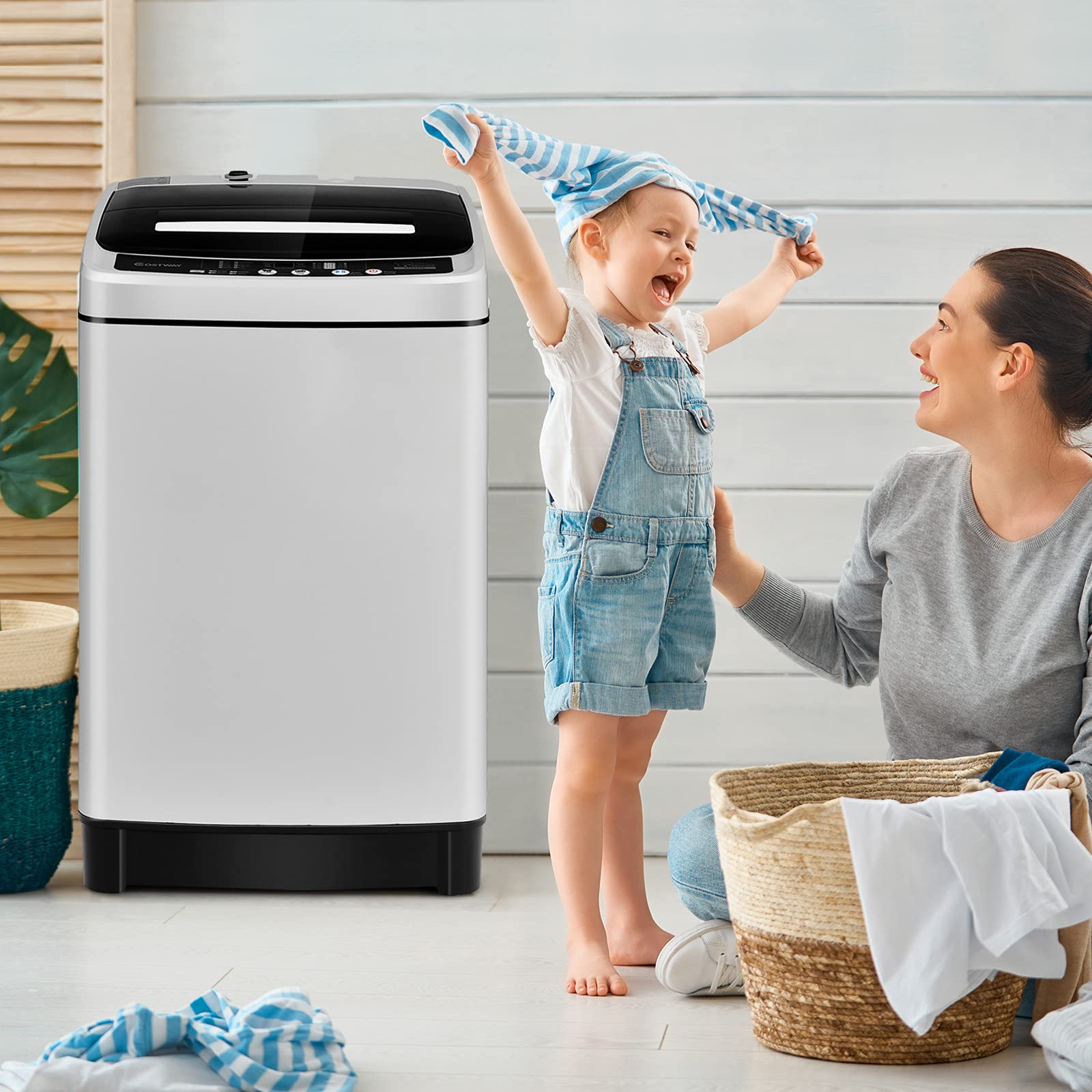 ARLIME - Machine à laver portable 2 en 1, machine à laver entièrement automatique de 3 m3, lave-linge et sèche-linge rotatif avec long tuyau d'entrée et de sortie pour appartements