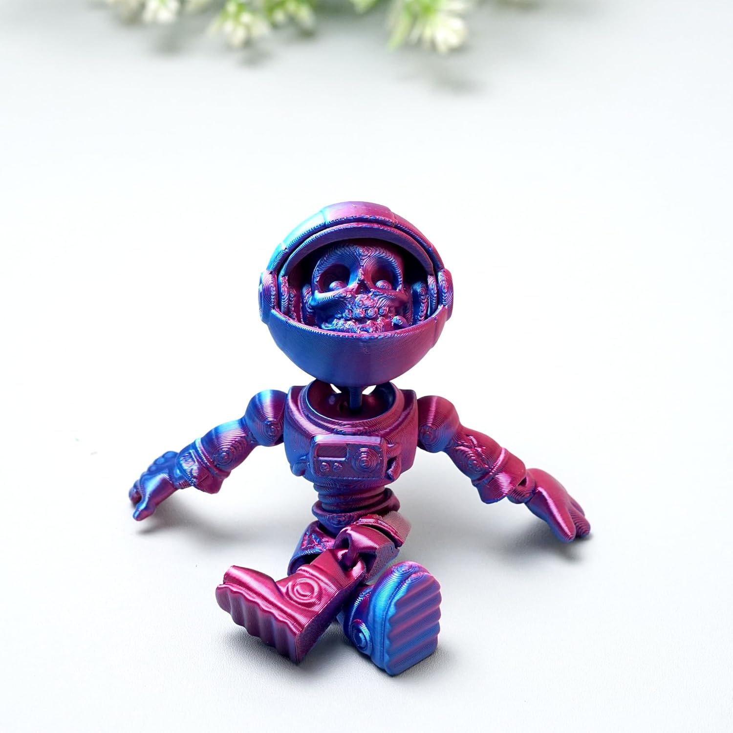 5inch 3D Printed Space Zombie Skeleton Astronaut,Flexible Realistic Articulated Animal Fidget Toys,Mystery Figurines Gifts,Executive Desk Décor and Festival Collectible Halloween (RB)