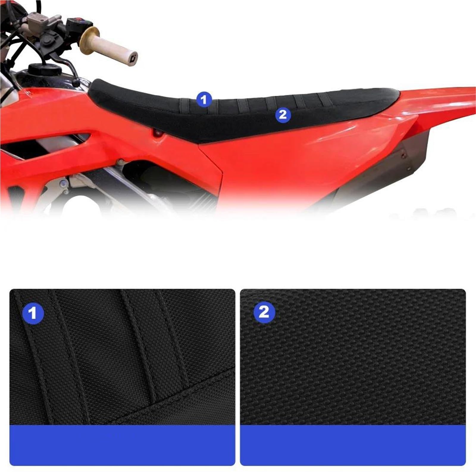 Coprisedile Moto Per CRF450R / RX 2021-2025 Sella | Fodera per cuscino della sella del sedile impermeabile in pelle(Nero)