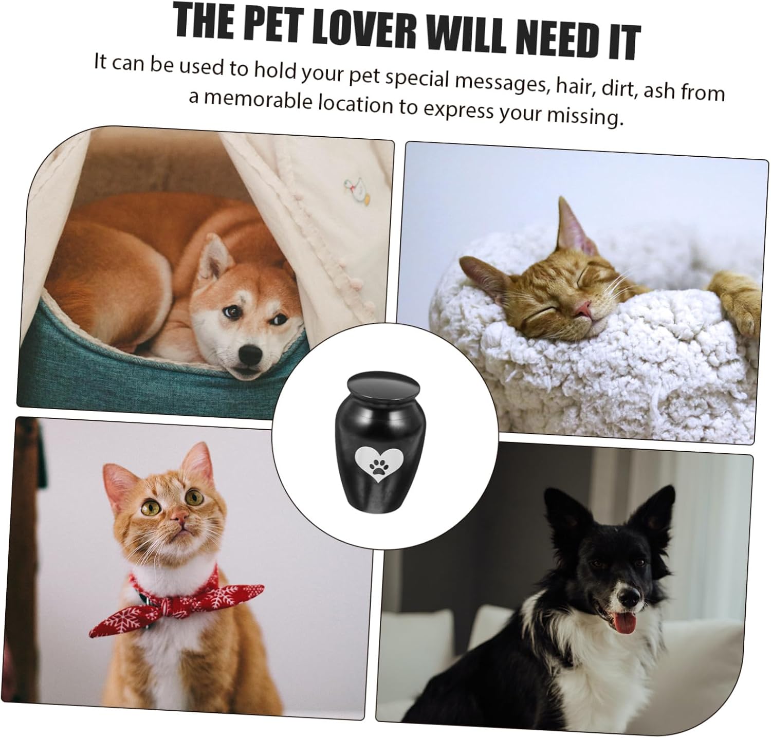 Commemorative Pet Cinerary Urn Black Stainless Steel Mini Ash Container for Dog Cat Animal Ashes Featuring a Tight Lid Lightweight Keepsake for Home Memorial