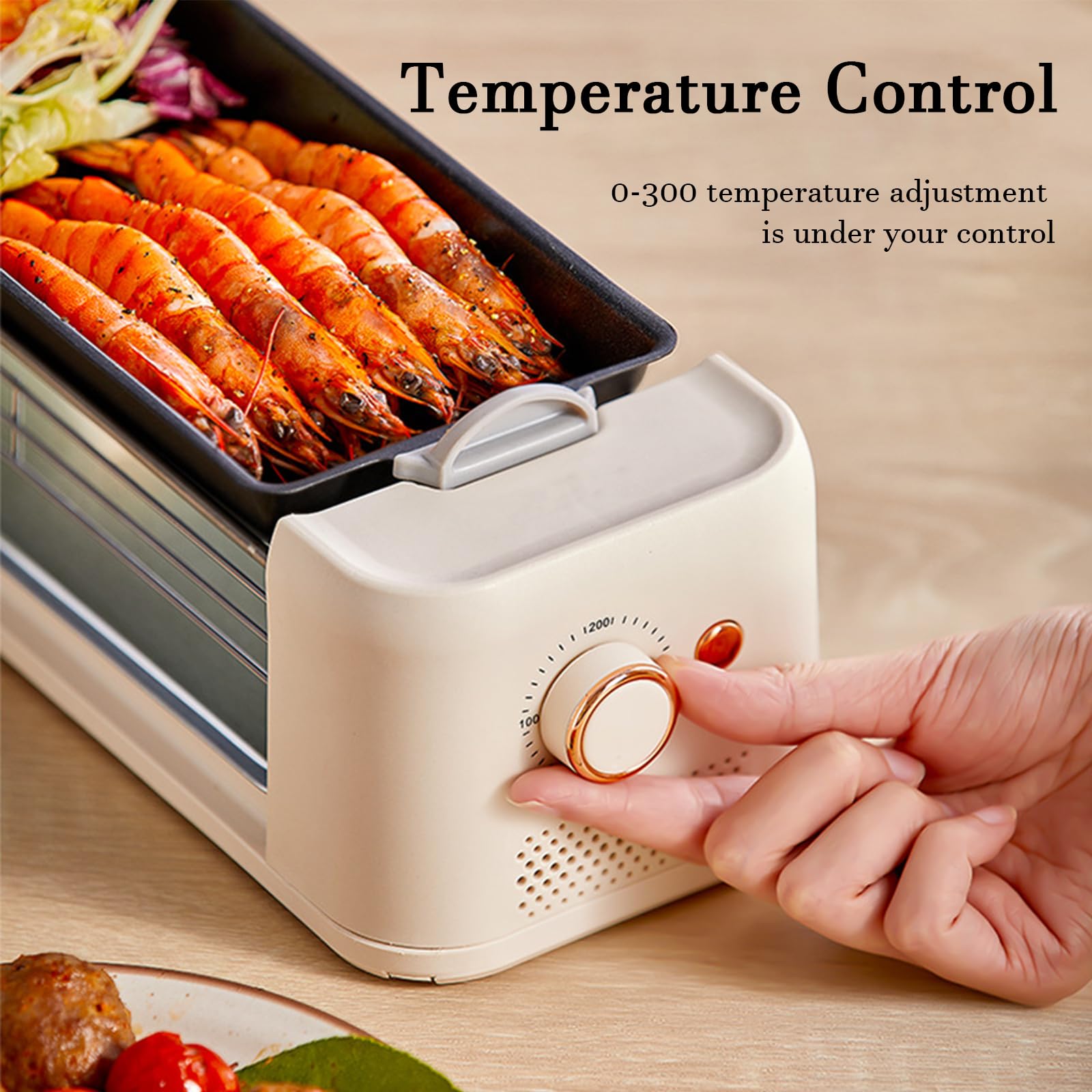 Máquina pequeña para hacer perritos calientes, 500 W, mini máquina para hacer perritos calientes con salchichas a la parrilla, control de temperatura de 0-300 ℃, calentador de perritos calientes para