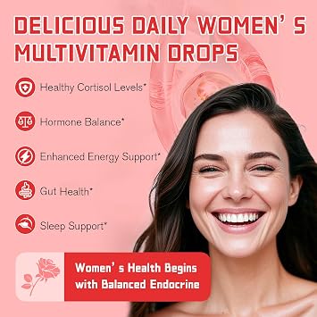 Migcopat Women Endocrine Superfood Supplement Liquid Drops, Supports Healthy Cortisol Levels, Hormonal Balance, Gut Health, Mood, Sleep Support, Multivitamin+Inositols, Rhodiola, DIM