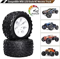 Vista 3 de Juego de neumáticos a control remoto de 2.8 pulgadas y ruedas hexagonales de 0.472 in de altura para Traxxas Rustler Stampede Hoss 2WD 4X4 VXL