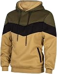 Velinsak Hoodies pour hommes Bloc de couleur Hoodie Pullover manches longues Chandail à capuche avec poche