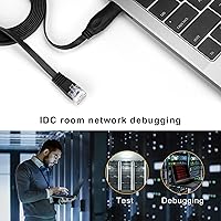 Vista 3 de CableCraetion Adaptador USB a serie RS232 (chip FTDI), 6.6 pies con cable de consola USB de 6 pies