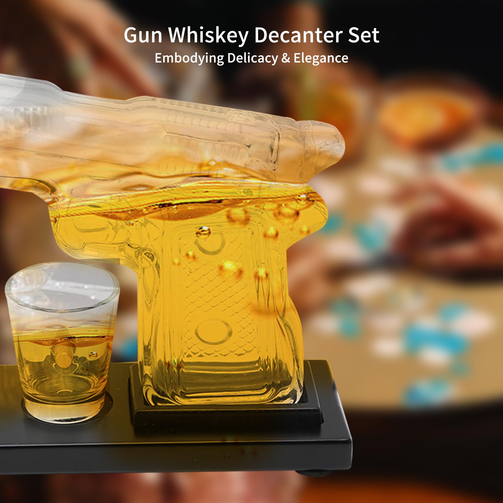 Zestaw dekanterów do whisky dla mężczyzn, wyjątkowy prezent urodzinowy dla taty, dozownik alkoholu 230 ml, dwie kieliszki do wódki